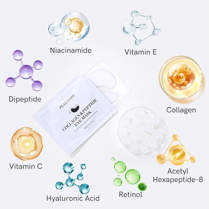 PEAUAMIE Under Eye Patches Collagen and Peptide Eye Mask - Image 4