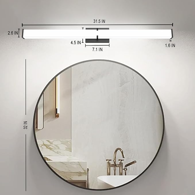 Bathroom Light Fixtures: 31.5 Inch ETL Certified LED Bathroom Vanity Light - Image 8