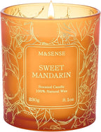 M&SENSE Sweet Mandarian Scented Vegan Soy Candles, No Toxin Refreshing Fragrance by MSENSE