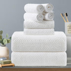 8-Piece White Bath Towels Set, 2 Oversized Large Bath Towels Sheet, 2 Hand by Hailea