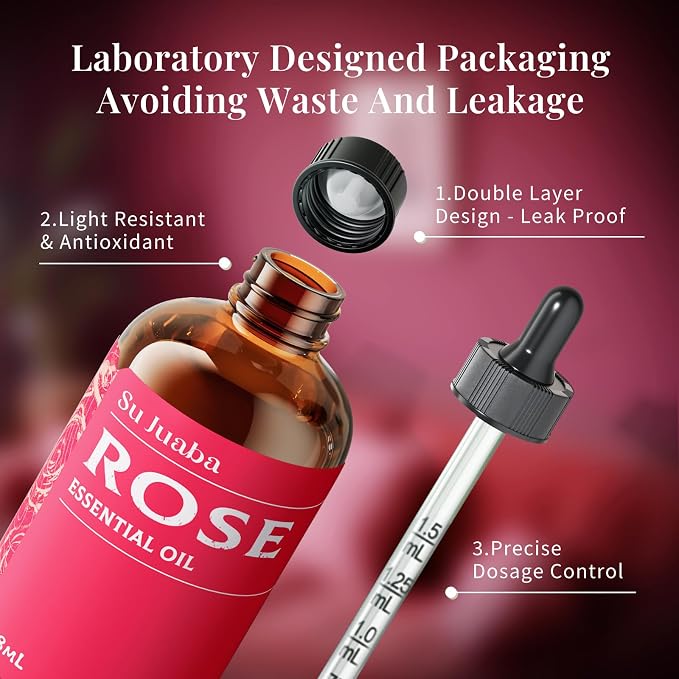 SU JUABA Rose Essential Oil 4 Fl Oz, 100% Pure Rose Oil - Image 7