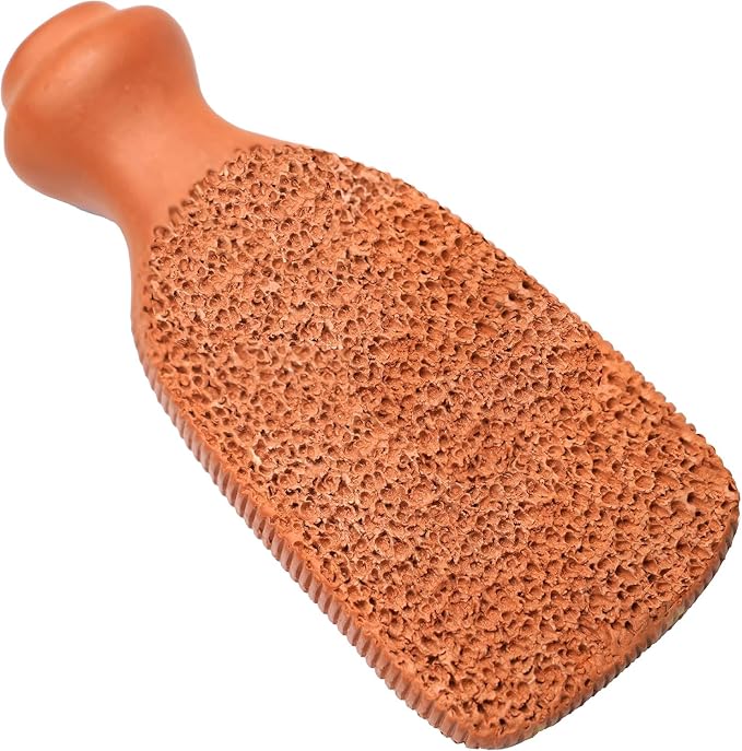 QUBA LINEN Pumice Stone for Feet – 2-Sided Terra Cotta Foot Scrubber, Natural by QUBA+LINEN