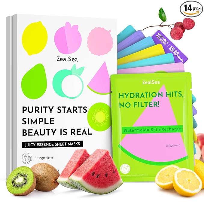ZealSea Clean Beauty Face Masks Skincare, Minimalism 15 Ingredients Sheet Mask by ZealSea