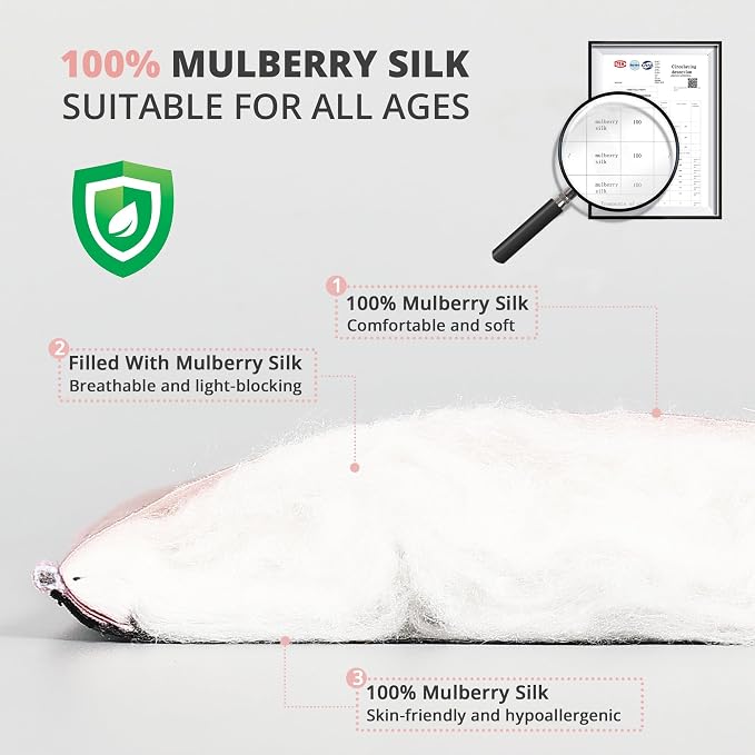 Silk Sleep Mask Eye Cover, 100% Real Natural Eye Mask - Image 4