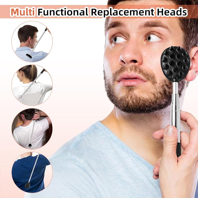 WOVTE Back Scratcher and Scalp Massager Kit – 4 in 1 Telescoping Back Scratcher - Image 5
