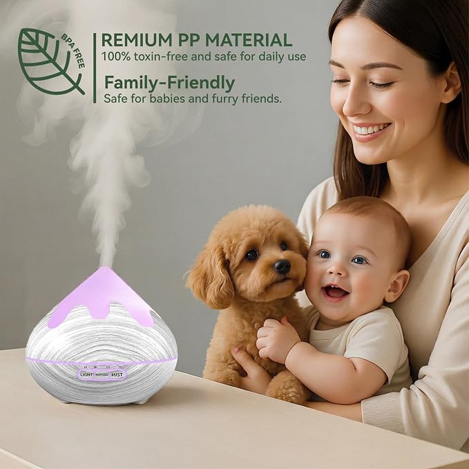 500ML Essential Oil Diffuser, Large Aromatherapy Diffuser - Image 8