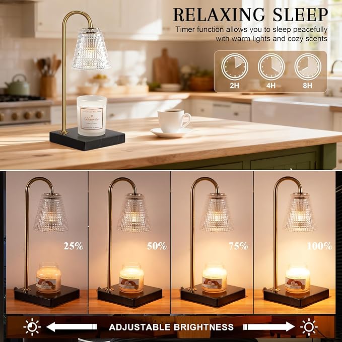 Hong-in Modern Gold Candle Warmer Lamp - Image 2