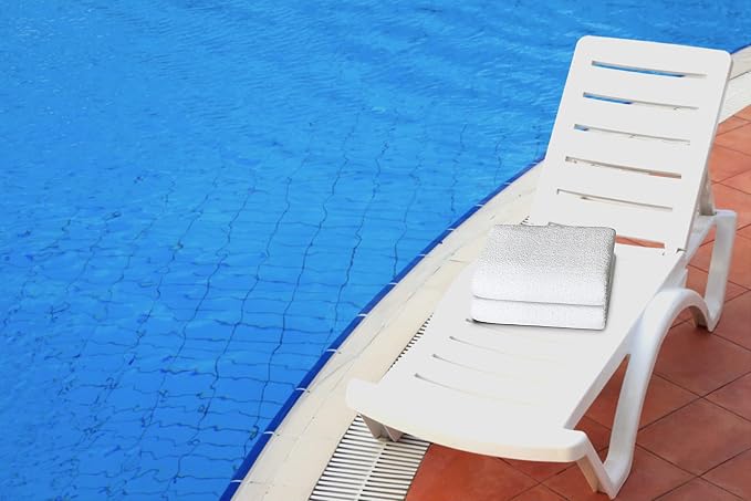 Avalon Towels 100% Cotton Pool Towels White Beach Towels Pack of 12 - Image 8