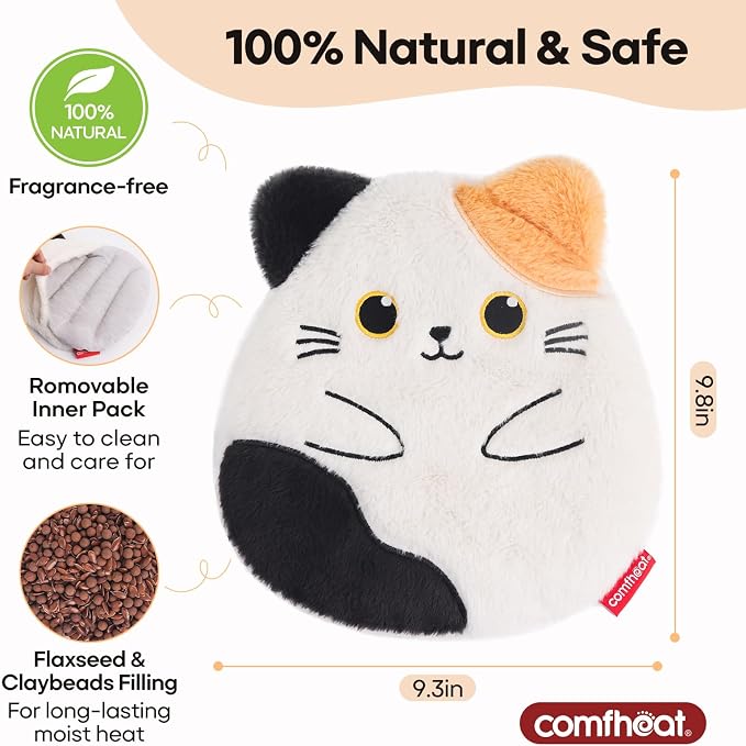Cat Microwave Heating Pad for Period Cramps, Moist Heat Pack for Menstrual - Image 3
