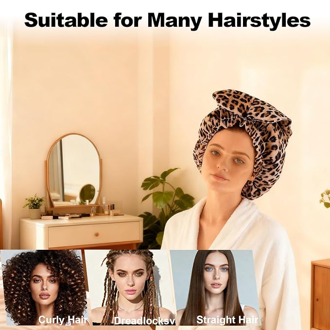 ELEBOX Extra Large Shower Cap for Braids/Curly Hair/Dreadlock | Reusable - Image 3