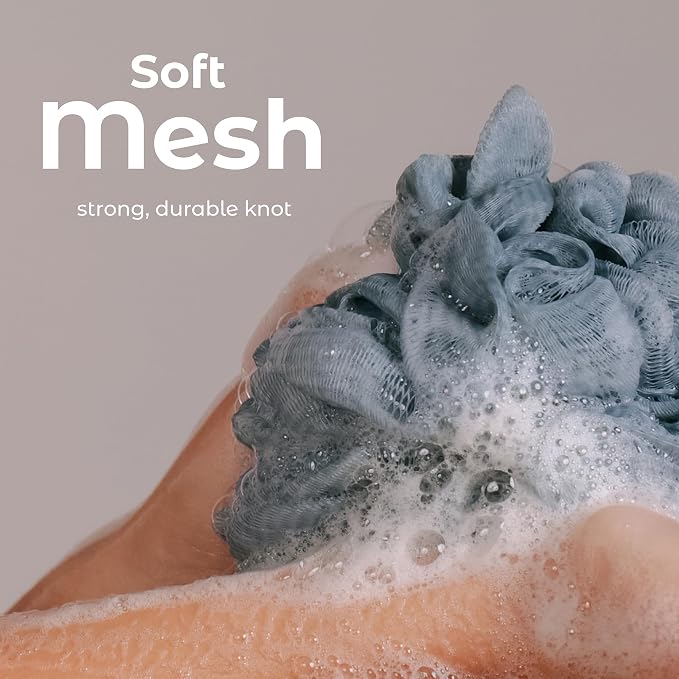 MainBasics Bath Shower Loofah Sponge Pouf Body Scrubber Exfoliator Body Wash - Image 3