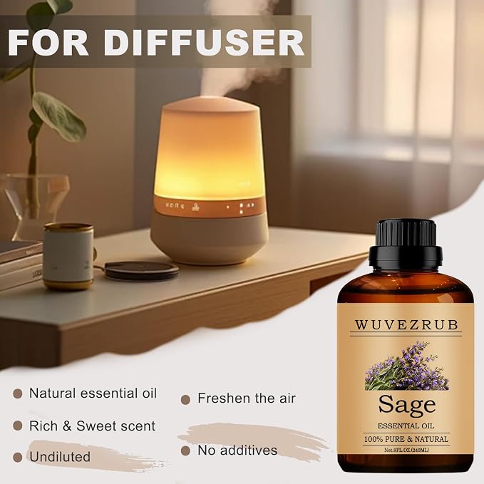 Sage Essential Oils, 240ML Pure and Natural Essential Oil - Image 5