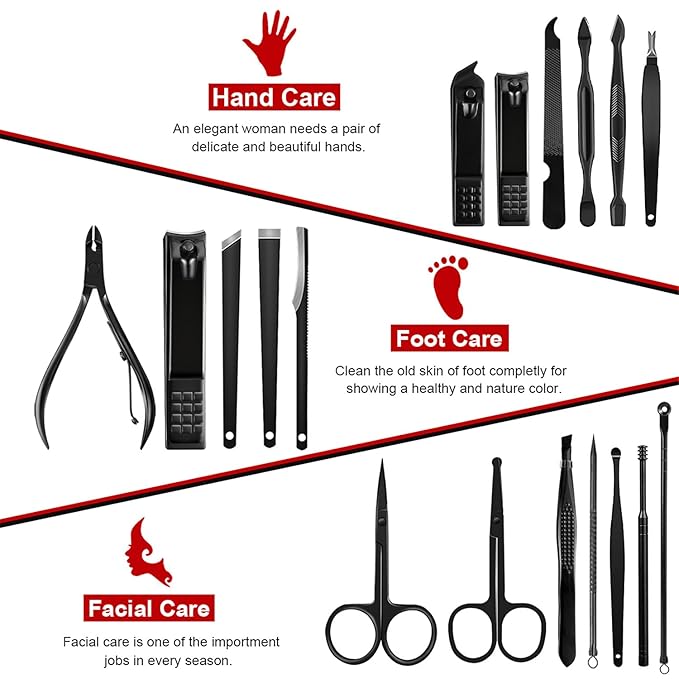 Manicure Set Professional Nail Clippers Kit Pedicure Care Tools- Stainless - Image 2