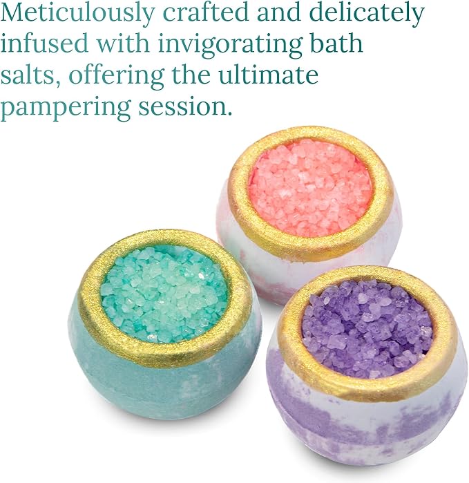 Crystal Bath Bombs Gift Set – Aromatherapy Geode Fizzies - Image 3