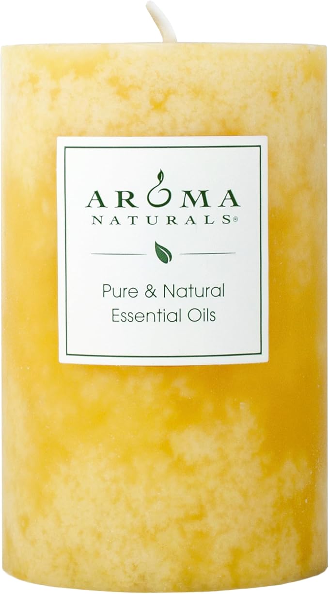 Aroma Naturals Essential Oil Orange and Lemongrass Scented Pillar Candle by Aroma+Naturals