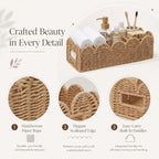 Scalloped Khaki Toilet Tank Basket - Image 4