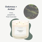 Calyan Wax Co. Oakmoss & Amber 3 Wick Scented Candle - Image 2