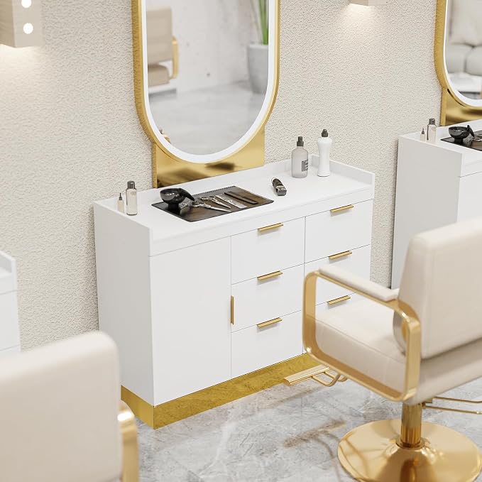 OmySalon Salon Station for Stylists, Free Standing Barber Vanity - Image 2