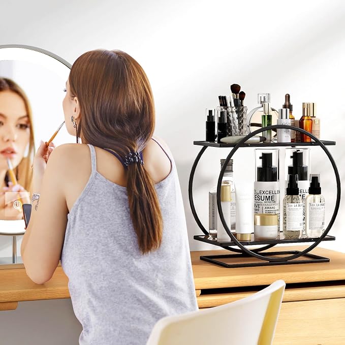 Perfume Organizer for Dresser, 2 Tier Vanity Makeup Organizer, Bathroom - Image 2