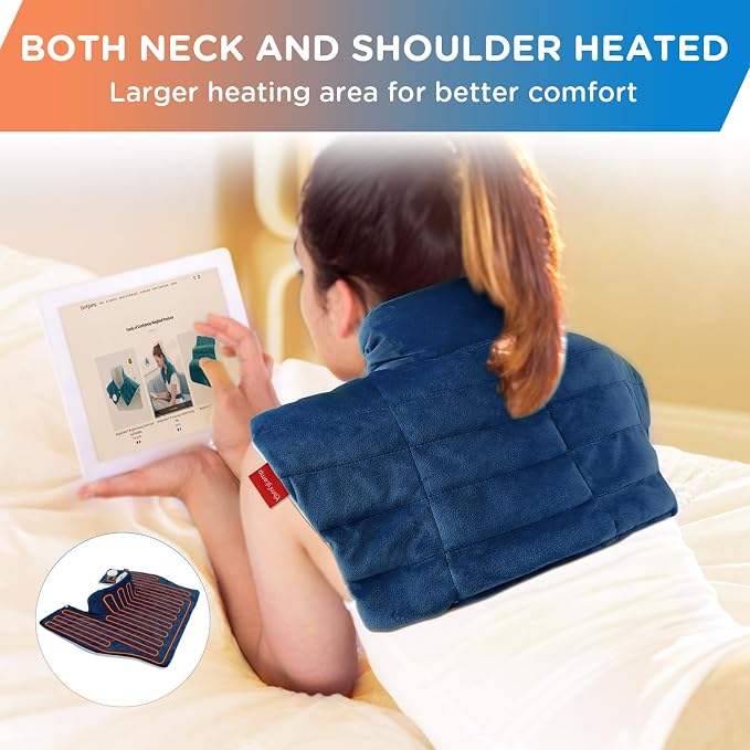 Comfytemp Heating Pad for Neck and Shoulders and Back, 2.6lb Weighted Electric - Image 5