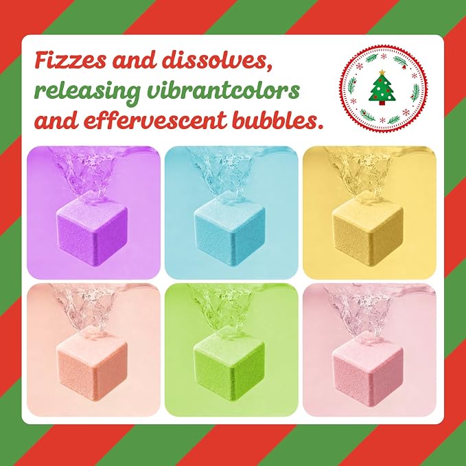 Christmas Bath Bombs with Surprise Toys Inside: 6 Pack Handmade Gifts Bath Bomb - Image 2