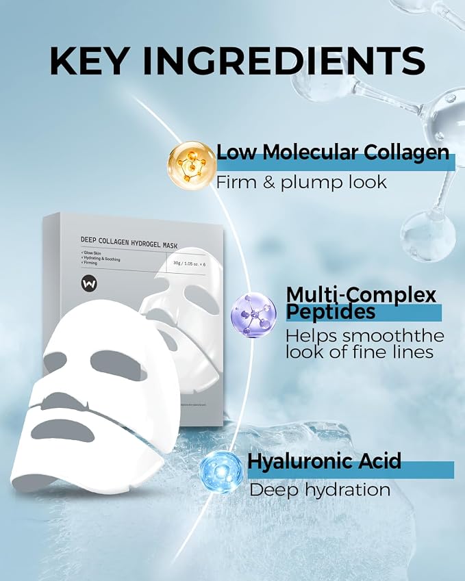 6 Pack Bio-Collagen Face Mask, Hydrating Overnight Masks, Fine Lines Face - Image 8