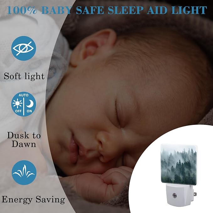 Night Light Plug into Wall Misty Fir Forest Night Light - Image 4