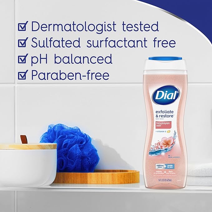 Dial Body Wash, Exfoliate & Restore Himalayan Salt, 16 Fl Oz, Hydraclean - Image 2