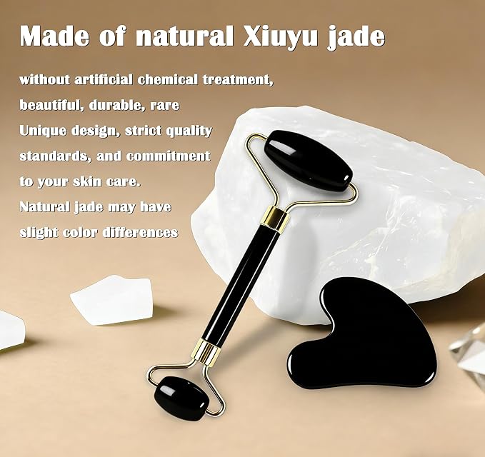 Jade Roller Gua Sha Tools – Nature Gua Sha Facial Tool Skin Tightening Face - Image 7