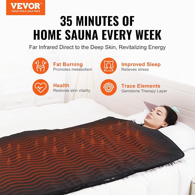 VEVOR Sauna Blanket for Detoxification, Portable Far Infrared Sauna for Home - Image 2