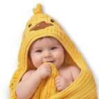 Blissful Diary Muslin Baby Hooded Towel 1 Pack, Soft & Absorbent Bath Towel - Image 8