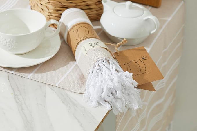 Hand Towels - Set of 2, Decorative Peshtemal Cotton Hand Towels - Image 6