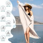 Ray Silver Turkish Beach Towel – 100% Cotton 40x71 Quick Dry Oversized Sand - Image 5