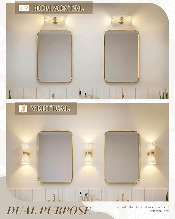 Gold Sconce Wall Lighting, HWH Single Wall Vanity Light Fixture - Image 5