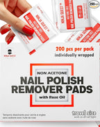 Nail Polish Remover Pads 100% Non Acetone by NINJAQUEST