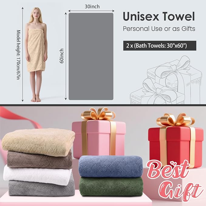JML Microfiber Bath Towels, Ultra Soft, Super Absorbent and Fast Drying - Image 3