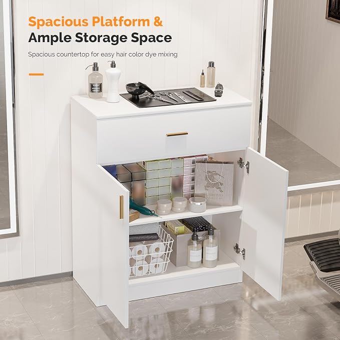 Salon Staion Hair Color Bar Organizers, Hair Color Rack, Barber Station Cabinet - Image 6