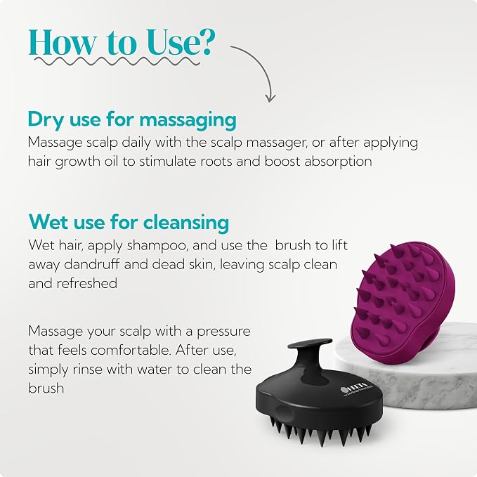 HEETA Hair Scalp Massager Shampoo Brush 2 Pack, Soft Silicone Bristles to - Image 5