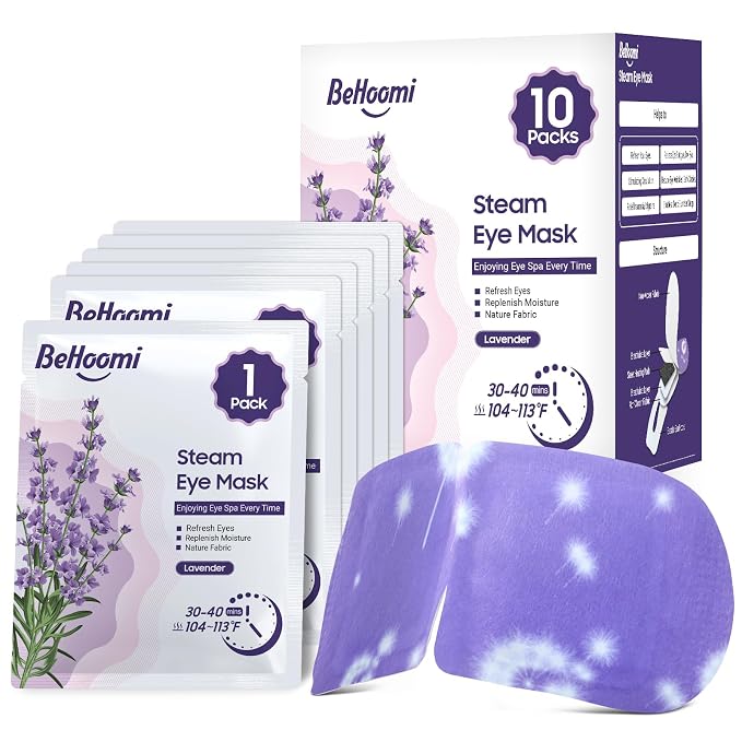 BeHoomi Steam Eye Mask, Self Heating Disposable SPA Warm Compress by BeHoomi