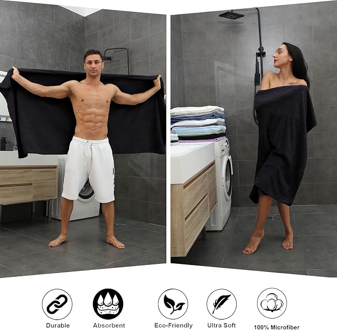 8-Piece Bath Towel Set, 2 Extra Large Bath Towel Sheets, 2 Hand Towels and 4 - Image 5