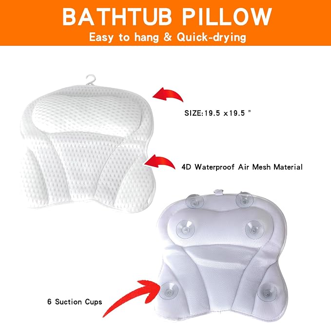 Bathtub Tray Table with Mirror and Bath Pillow, Expandable and Foldable Bamboo - Image 5