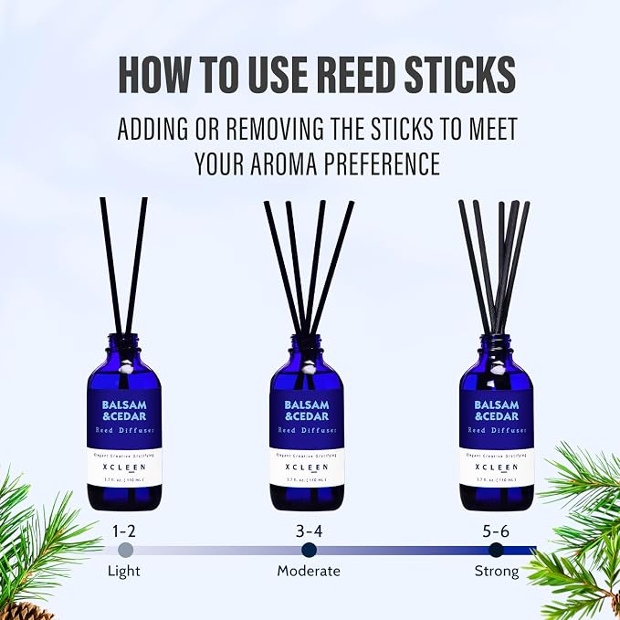 Xcleen Reed Diffusers for Home, Balsam & Cedar Diffuser - Image 5