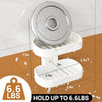LEVERLOC Soap Dish Holder for Shower, Double Layer Suction Cup Wall Mounte Self - Image 5