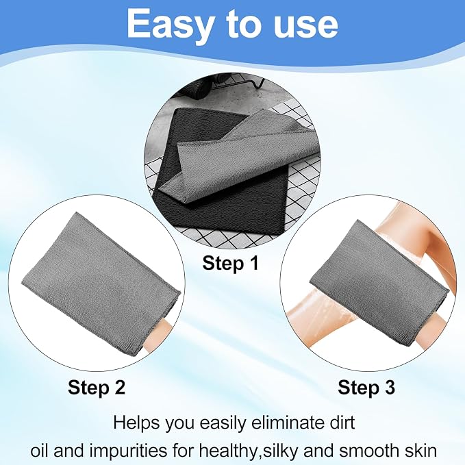 Tatuo 12 Pieces Korean Exfoliating Mitt Glove Italy Towel Body Skin Scrubber - Image 4