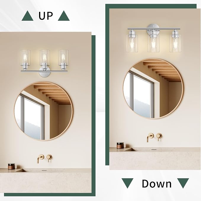 Espird Bathroom Vanity Light Fixtures Polished Chrome Bathroom Lighting Fixture - Image 4