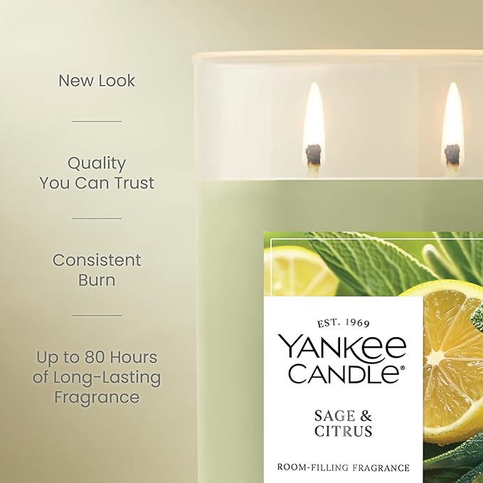 Yankee Candle Sage & Citrus Scented Signature 20oz Large Tumbler 2-Wick - Image 3