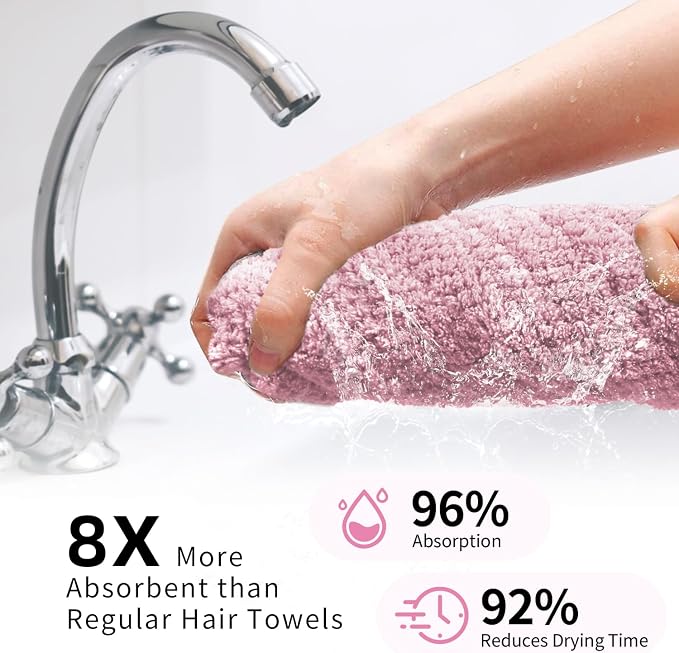 my novel things 2 Pack Extra Large Microfiber Hair Towel, 37.4" x 26.4" Towel - Image 4