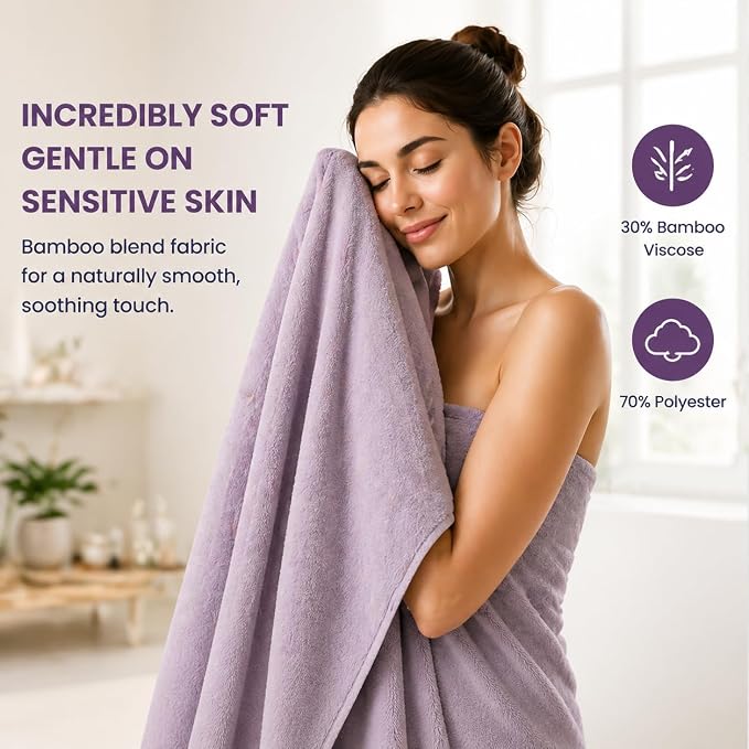 SEISSO 2 Pack Extra Large Bath Towels 63"x35", Bath Sheets - Image 3
