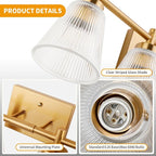 OCIOC 4-Light Bathroom Vanity Light, Burshed Gold Bathroom Light - Image 5