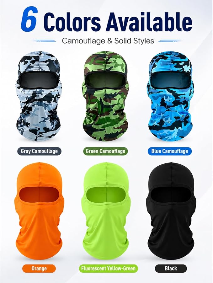 SATINIOR 6 Pcs Ski Mask Cover Balaclava Full Face Mask Summer Face Cover UV - Image 4